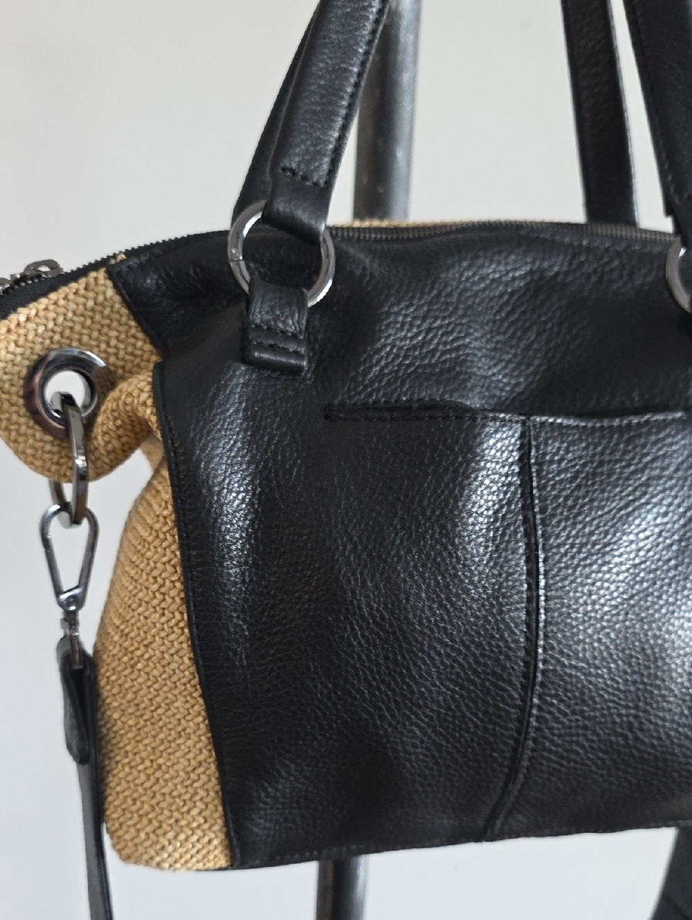 HAMMIT Daniel Chaparral Raffia Gunmetal Leather Bag - Picture 7 of 15